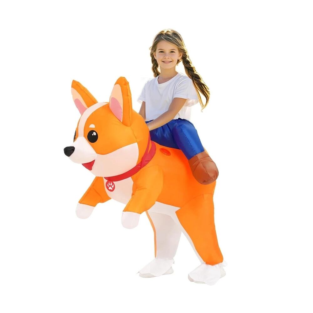 Inflatable Costumes Dog Costume Halloween Blow Up Ride on Corgi Costume Animal